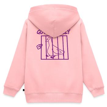Cage à pigeons trop ridicule - Sweat Premium à capuche zippé enfant bio - rose - Dos - AI Model Kid Female (0cm)