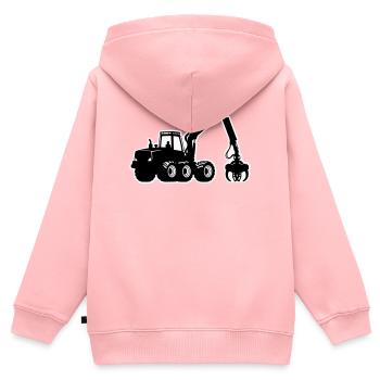 Harvester Silhouette - Kinder Premium Organic Zip Hoodie - Rosa - Hinten - AI Model Kid Female (0cm)