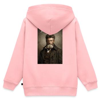 John Brown Portrait. - Kinder Premium Organic Zip Hoodie - Rosa - Hinten - AI Model Kid Female (0cm)