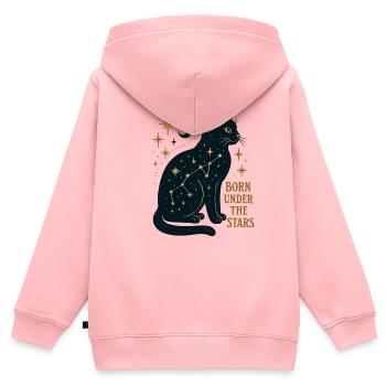 Sternenkatze Konstellation - Kinder Premium Organic Zip Hoodie - Rosa - Hinten - AI Model Kid Female (0cm)