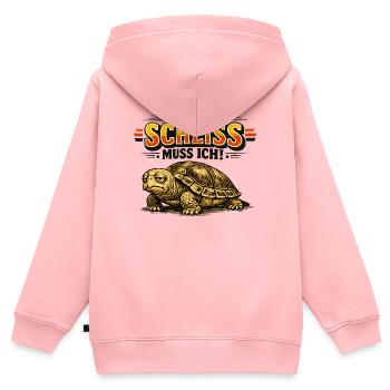 Nen Scheiss muss ich Schildkröte - Kinder Premium Organic Zip Hoodie - Rosa - Hinten - AI Model Kid Female (0cm)