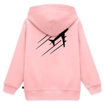 Luftfahrt Skizze - Kinder Premium Organic Zip Hoodie - Rosa - Hinten - AI Model Kid Female (0cm)