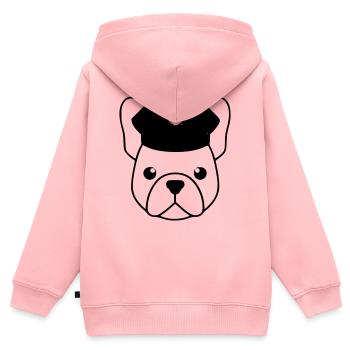 Chef de flic français - Sweat Premium à capuche zippé enfant bio - rose - Dos - AI Model Kid Female (0cm)