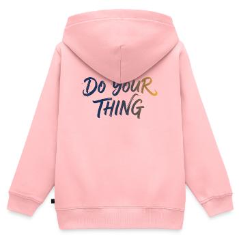 Do Your Thing Schriftzug Brush Lettering - Kinder Premium Organic Zip Hoodie - Rosa - Hinten - AI Model Kid Female (0cm)