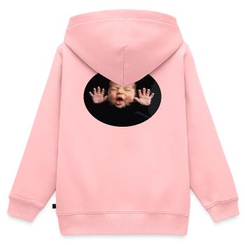 Silhouette du bébé Black Night - Sweat Premium à capuche zippé enfant bio - rose - Dos - AI Model Kid Female (0cm)