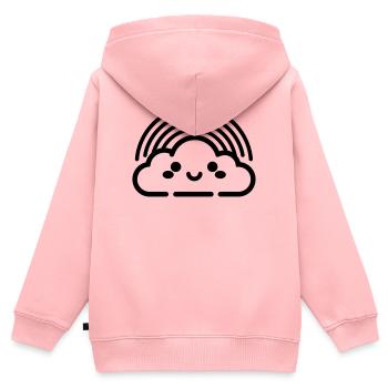 arc en ciel - Sweat Premium à capuche zippé enfant bio - rose - Dos - AI Model Kid Female (0cm)