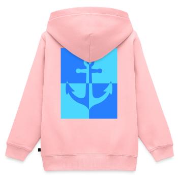 Ancre - Sweat Premium à capuche zippé enfant bio - rose - Dos - AI Model Kid Female (0cm)