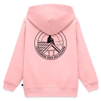 Dachdecker Feierabend über den Dächern - Kinder Premium Organic Zip Hoodie - Rosa - Hinten - AI Model Kid Female (0cm)