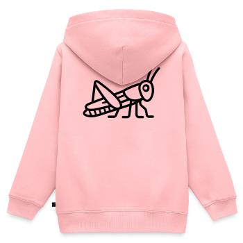 sauterelle - Sweat Premium à capuche zippé enfant bio - rose - Dos - AI Model Kid Female (0cm)