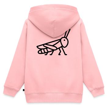 sauterelle - Sweat Premium à capuche zippé enfant bio - rose - Dos - AI Model Kid Female (0cm)