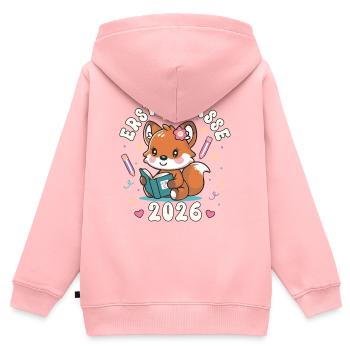 Einschulung Erste Klasse 2026 Mädchen Geschenk - Kinder Premium Organic Zip Hoodie - Rosa - Hinten - AI Model Kid Female (0cm)