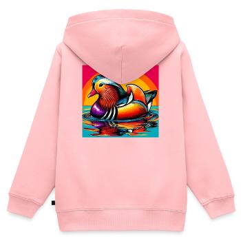 Mandarin duck - Kids Premium Organic Zip-up Hoodie - rose - Back - AI Model Kid Female (0cm)