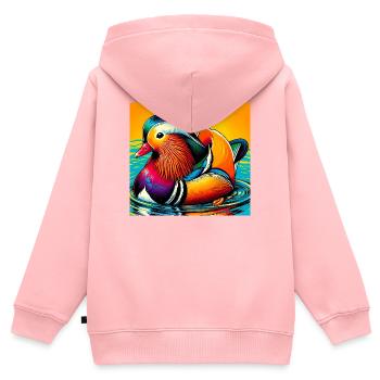 Mandarin duck - Kids Premium Organic Zip-up Hoodie - rose - Back - AI Model Kid Female (0cm)