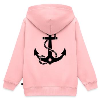 Anker - Kinder Premium Organic Zip Hoodie - Rosa - Hinten - AI Model Kid Female (0cm)
