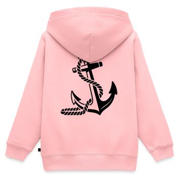Ancre - Sweat Premium à capuche zippé enfant bio - rose - Dos - AI Model Kid Female (0cm)