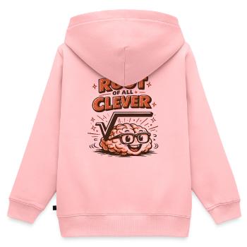 Wurzel aller Klugheit | Mathelehrer Nerd - Kinder Premium Organic Zip Hoodie - Rosa - Hinten - AI Model Kid Female (0cm)