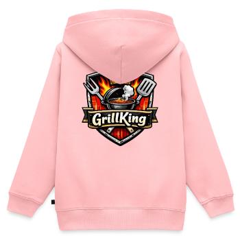 Bouclier de flamme GrillKing - Sweat Premium à capuche zippé enfant bio - rose - Dos - AI Model Kid Female (0cm)
