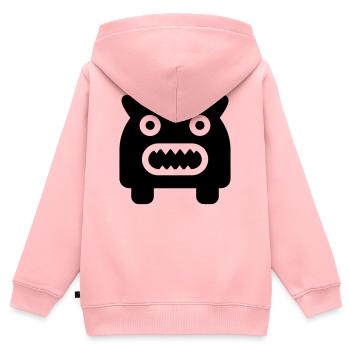 monstre - Sweat Premium à capuche zippé enfant bio - rose - Dos - AI Model Kid Female (0cm)
