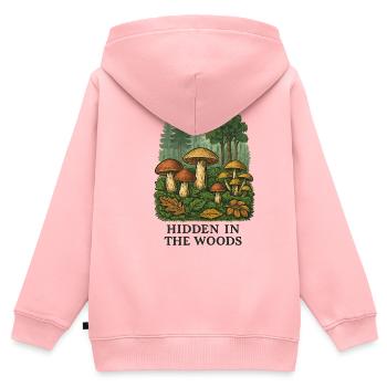 Waldpilze Geheimnis - Kinder Premium Organic Zip Hoodie - Rosa - Hinten - AI Model Kid Female (0cm)