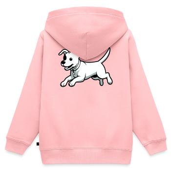 Verspielter Hund-Cartoon - Kinder Premium Organic Zip Hoodie - Rosa - Hinten - AI Model Kid Female (0cm)