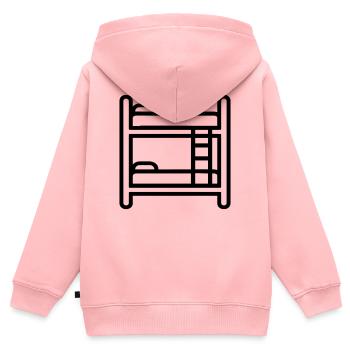 lit superposé - Sweat Premium à capuche zippé enfant bio - rose - Dos - AI Model Kid Female (0cm)