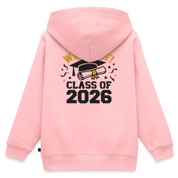 We did it Class of 2026 Spruch - Kinder Premium Organic Zip Hoodie - Rosa - Hinten - AI Model Kid Female (0cm)