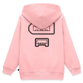 Firewire connector - Kinder Premium Organic Zip Hoodie - Rosa - Hinten - AI Model Kid Female (0cm)