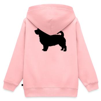 Norfolk-Terrier-Silhouette - Kinder Premium Organic Zip Hoodie - Rosa - Hinten - AI Model Kid Female (0cm)