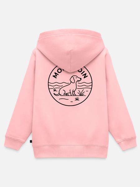 Moin Dackel Meer Badge - Kinder Premium Organic Zip Hoodie - Rosa