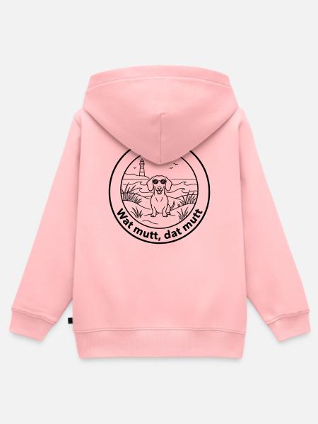 dackel wat mutt dat mutt - Kinder Premium Organic Zip Hoodie - Rosa