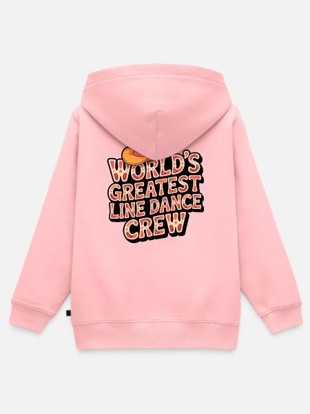 Worlds Greatest Line Dance Crew - Kinder Premium Organic Zip Hoodie - Rosa