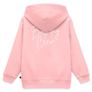 Birthday Crew - Kinder Premium Organic Zip Hoodie - Rosa - Hinten - AI Model Kid Female (0cm)