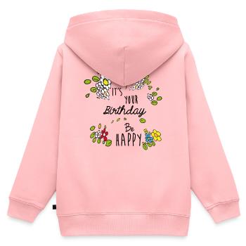 Birthday - Kids Premium Organic Zip-up Hoodie - rose - Back - AI Model Kid Female (0cm)
