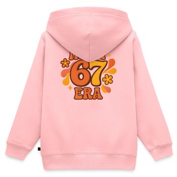 Dans mon anniversaire d’humour italien de cerveau pourri de l’ère 67 - Sweat Premium à capuche zippé enfant bio - rose - Dos - AI Model Kid Female (0cm)