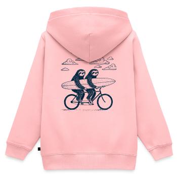Catch you later, much later ... Tandem Faultiere - Kinder Premium Organic Zip Hoodie - Rosa - Hinten - AI Model Kid Female (0cm)