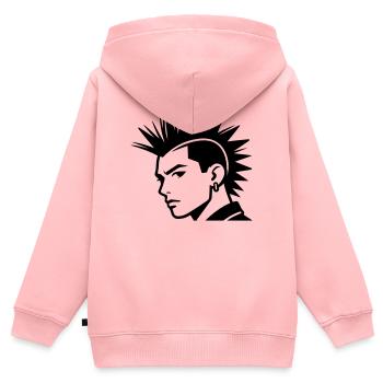 Punk - Kinder Premium Organic Zip Hoodie - Rosa - Hinten - AI Model Kid Female (0cm)