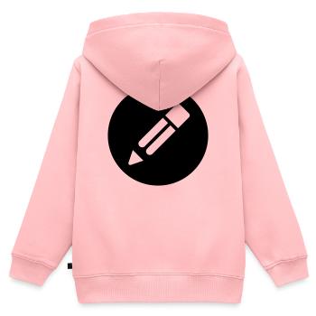 Bleistift - Kinder Premium Organic Zip Hoodie - Rosa - Hinten - AI Model Kid Female (0cm)