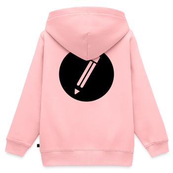 Bleistift - Kinder Premium Organic Zip Hoodie - Rosa - Hinten - AI Model Kid Female (0cm)