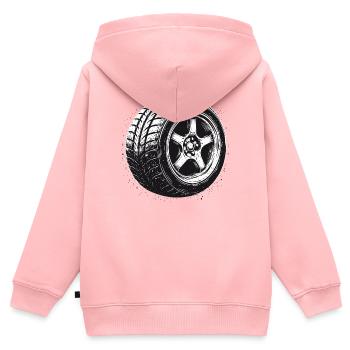 Autoreifen Felge Vintage Motorsport Design  - Kinder Premium Organic Zip Hoodie - Rosa - Hinten - AI Model Kid Female (0cm)