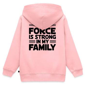Die Macht ist stark in meiner Familie - Kinder Premium Organic Zip Hoodie - Rosa - Hinten - AI Model Kid Female (0cm)