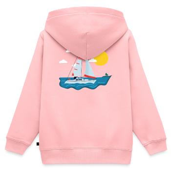 Segelsport auf dem Meer - Kinder Premium Organic Zip Hoodie - Rosa - Hinten - AI Model Kid Female (0cm)