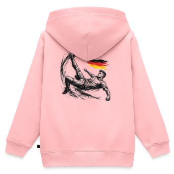 Fußball Fallrückzieher Deutschland Style - Kinder Premium Organic Zip Hoodie - Rosa - Hinten - AI Model Kid Female (0cm)
