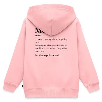 Définition de la mère - Sweat Premium à capuche zippé enfant bio - rose - Dos - AI Model Kid Female (0cm)