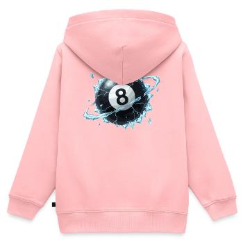 Eisiger 8-Ball Bruch - Kinder Premium Organic Zip Hoodie - Rosa - Hinten - AI Model Kid Female (0cm)