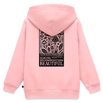 Belle décomposition | Décomposition des champignons - Sweat Premium à capuche zippé enfant bio - rose - Dos - AI Model Kid Female (0cm)