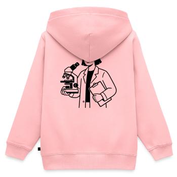scientifique - Sweat Premium à capuche zippé enfant bio - rose - Dos - AI Model Kid Female (0cm)