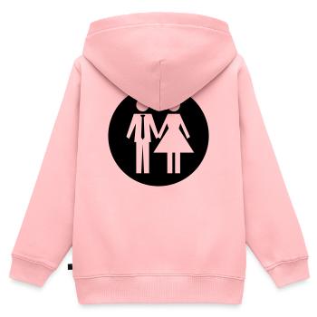 Paar Ehe Couple - Kinder Premium Organic Zip Hoodie - Rosa - Hinten - AI Model Kid Female (0cm)