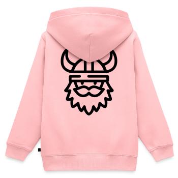 viking - Sweat Premium à capuche zippé enfant bio - rose - Dos - AI Model Kid Female (0cm)