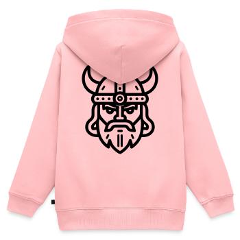 viking - Sweat Premium à capuche zippé enfant bio - rose - Dos - AI Model Kid Female (0cm)