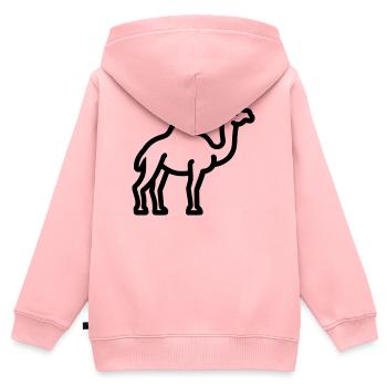 Kamel - Kinder Premium Organic Zip Hoodie - Rosa - Hinten - AI Model Kid Female (0cm)